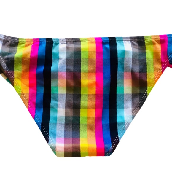 Raisins Neon Stripe Mesh Tie Bikini Bottoms NWT - Picture 5 of 12